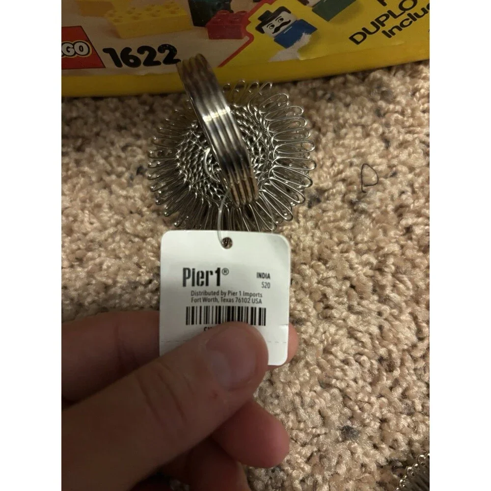 Pier 1 Silver Metal Flower Napkin Ring Holder Set Of 6 NWT individual